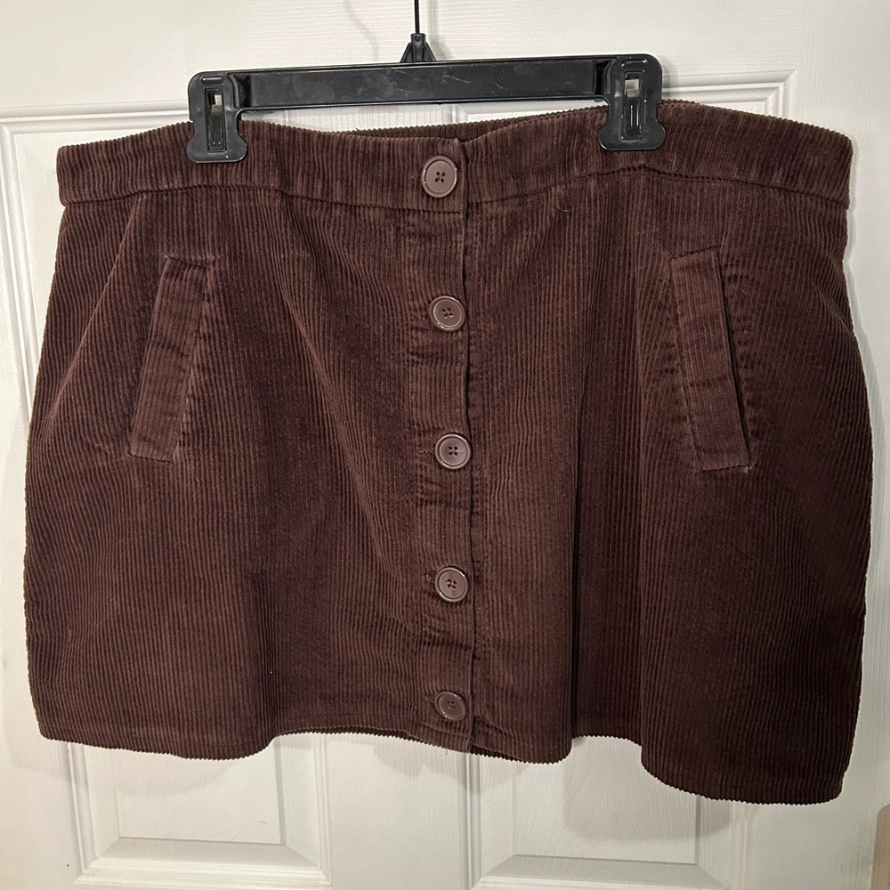 Ultra Flirt Chocolate Corduroy Skirt